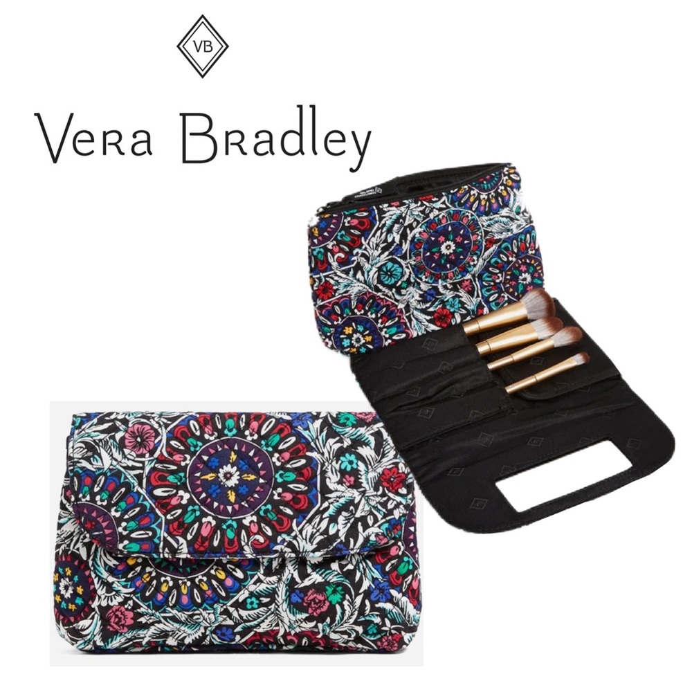 VERA BRADLEY Brush & Cosmetic Case in Recycled Cotton